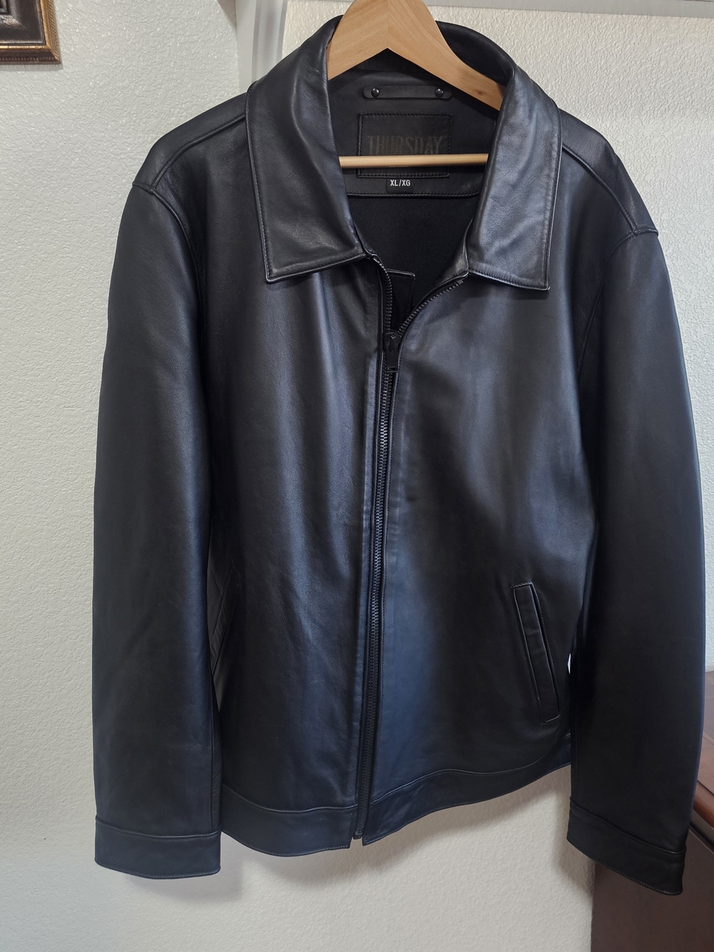 Thursday Boot Company Keanu Black Lamb Leather Jacket Athletic Fit XL